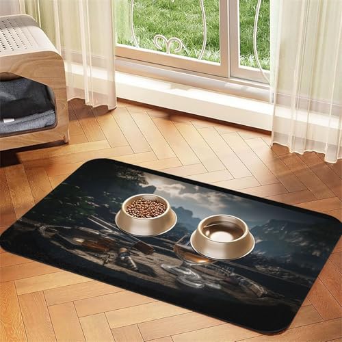 Happy Scenery Futtermatte für Hunde und Katzen, saugfähig, Leder, Tischdecke für Wassernapf, wasserdicht, keine Flecken, schnell trocknend, rutschfest, 60 x 40 cm Happy Scenery Futtermatte für Hunde und Katzen, saugfähig, Leder, Tischdecke für Wassernapf, wasserdicht, keine Flecken, schnell trocknend, rutschfest, 60 x 40 cm von YVNKHKU