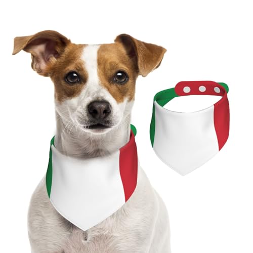Haustierhalstuch, Hundehalstuch, Motiv: italienische Flagge, für Frühling und Sommer, weiche Baumwolle, verstellbares Zubehör für kleine, mittelgroße und große Mädchen, Jungen, Welpen, Größe L von YVNKHKU