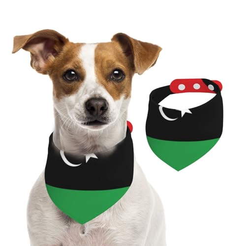Haustierhalstuch, Libysche Flagge, für Frühling und Sommer, weiche Baumwolle, für Welpen, verstellbar, Zubehör für kleine, mittelgroße und große Mädchen, Jungen, Welpen von YVNKHKU