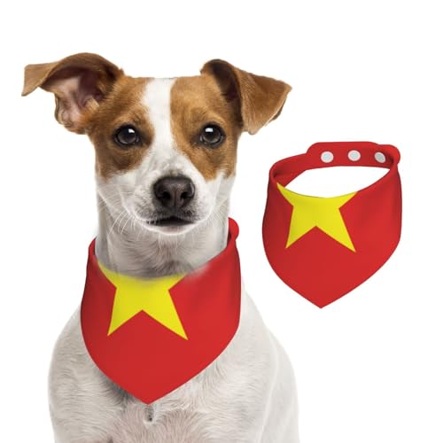 Haustierhalstuch, vietnamesische Flagge, für Frühling und Sommer, weiche Baumwolle, für Welpen, verstellbar, Zubehör für kleine, mittelgroße und große Mädchen, Jungen, Welpen von YVNKHKU