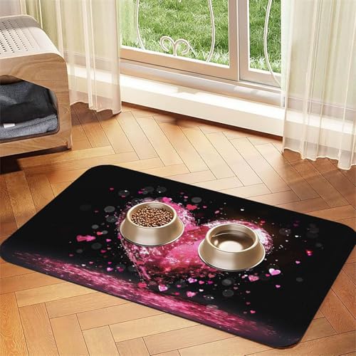 Heart of Magic Futtermatte für Hunde und Katzen, saugfähig, Leder, Tischdecke für Wassernapf, wasserdicht, keine Flecken, schnell trocknend, rutschfest, 60 x 40 cm Heart of Magic Futtermatte für Hunde und Katzen, saugfähig, Leder, Tischdecke für Wassernapf, wasserdicht, keine Flecken, schnell trocknend, rutschfest, 60 x 40 cm von YVNKHKU