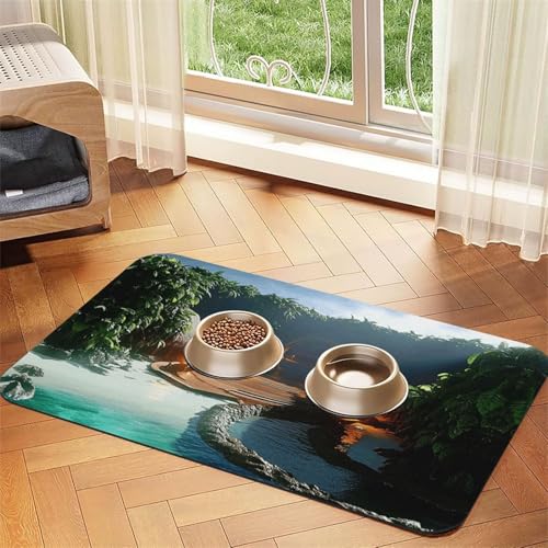 Heaven's Gate Futtermatte für Hunde und Katzen, saugfähig, Leder, Tischdecke für Wassernapf, wasserdicht, keine Flecken, schnell trocknend, rutschfest, 45 x 30 cm Heaven's Gate Futtermatte für Hunde und Katzen, saugfähig, Leder, Tischdecke für Wassernapf, wasserdicht, keine Flecken, schnell trocknend, rutschfest, 45 x 30 cm von YVNKHKU