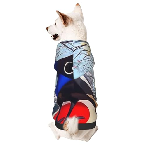 Hunde-Kapuzenpullover für Herbst und Winter, gemütliche Haustierkleidung für Outdoor-Aktivitäten, der Vogel des Surrealismus, Batikdruck, Haustiere tragen Hoodies Hunde-Kapuzenpullover für Herbst und Winter, gemütliche Haustierkleidung für Outdoor-Aktivitäten, der Vogel des Surrealismus, Batikdruck, Haustiere tragen Hoodies von YVNKHKU
