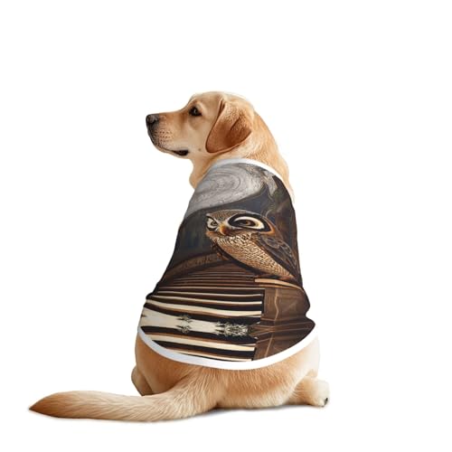 Hunde-Shirt, Motiv: Portrait einer Eule, atmungsaktiv, kühlend für große Hunde, Sonnenschutz, Komfort, für Golden Retriever, Husky, Alaska, Outdoor-Aktivitäten, Größe XXL Hunde-Shirt, Motiv: Portrait einer Eule, atmungsaktiv, kühlend für große Hunde, Sonnenschutz, Komfort, für Golden Retriever, Husky, Alaska, Outdoor-Aktivitäten, Größe XXL von YVNKHKU