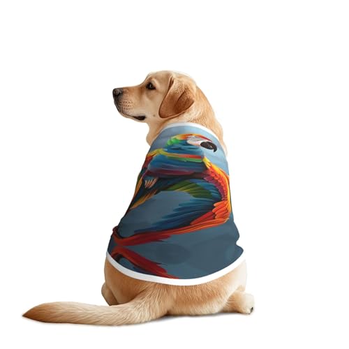 Hunde-Shirt, bunte Federn, atmungsaktiv, kühlend für große Hunde, Sonnenschutz, bequem, für Golden Retriever, Husky, Alaska, Outdoor-Aktivitäten, Größe XXL von YVNKHKU