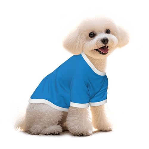 Hunde-T-Shirt, Hundebekleidung, Welpenweste, elastisches Tank-Top, Kleidung, Hunde und Katzen, niedlich, atmungsaktiv, weich, Größe M, Naturblau von YVNKHKU