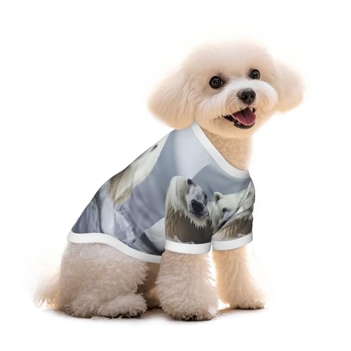 Hunde-T-Shirt, Motiv: Porträt eines Eisbärs, für Welpen, Weste, Haustier und elastisches Tank-Top, Kleidung, für Hunde und Katzen, niedlich, atmungsaktiv, weich, Größe L Hunde-T-Shirt, Motiv: Porträt eines Eisbärs, für Welpen, Weste, Haustier und elastisches Tank-Top, Kleidung, für Hunde und Katzen, niedlich, atmungsaktiv, weich, Größe L von YVNKHKU