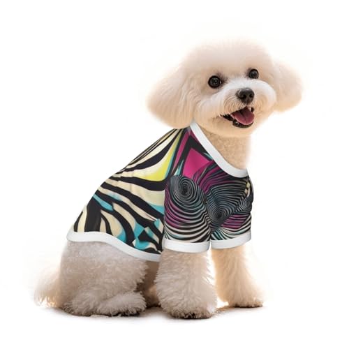 Hunde-T-Shirt, verformt, Spiralwirbel, Kleidung, Welpen, Weste, Haustier und elastisches Tank-Top, Kleidung, für Hunde und Katzen, niedlich, atmungsaktiv, weich, Größe M von YVNKHKU