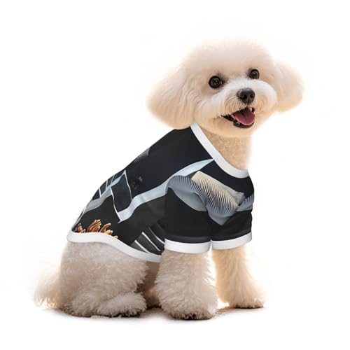 Hunde-T-Shirt mit hängendem Fisch, Kleidung, Welpenweste, Haustier und elastisches Tank-Top, Kleidung, Hunde und Katzen, niedlich, atmungsaktiv, weich, Größe S von YVNKHKU
