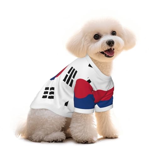 Hunde-T-Shirt mit koreanischer Flagge, für Welpen, Haustiere, elastisches Tank-Top, Kleidung, Hunde und Katzen, niedlich, atmungsaktiv, weich, Größe L Hunde-T-Shirt mit koreanischer Flagge, für Welpen, Haustiere, elastisches Tank-Top, Kleidung, Hunde und Katzen, niedlich, atmungsaktiv, weich, Größe L von YVNKHKU