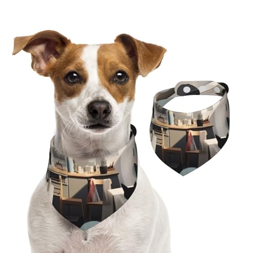 Hundehalstücher mit farbigen Punkten, für Frühling und Sommer, weiche Baumwolle, verstellbar, Zubehör für kleine, mittelgroße und große Mädchen, Jungen, Welpen, Größe M von YVNKHKU