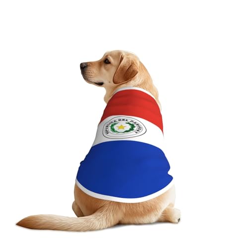 Hundehemd mit Flagge von Paraguay, atmungsaktiv, kühlend für große Hunde, Sonnenschutz, Komfort, für Golden Retriever, Husky, Alaska, Outdoor-Aktivitäten, Größe 4XL Hundehemd mit Flagge von Paraguay, atmungsaktiv, kühlend für große Hunde, Sonnenschutz, Komfort, für Golden Retriever, Husky, Alaska, Outdoor-Aktivitäten, Größe 4XL von YVNKHKU