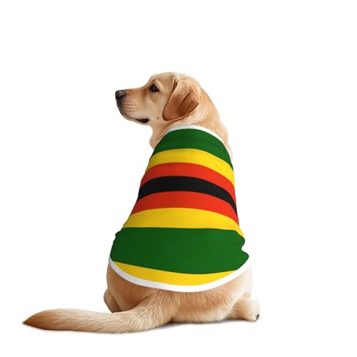 Hundehemd mit Flagge von Simbabwe, atmungsaktiv, kühlend für große Hunde, Sonnenschutz, Komfort, für Golden Retriever, Husky, Alaska, Outdoor-Aktivitäten, Größe 5XL von YVNKHKU