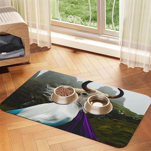 Hybrid-Tier-Futtermatte für Hunde und Katzen, saugfähig, Leder, Tischdecke für Wassernapf, wasserdicht, keine Flecken, schnell trocknend, rutschfest, 60 x 40 cm Hybrid-Tier-Futtermatte für Hunde und Katzen, saugfähig, Leder, Tischdecke für Wassernapf, wasserdicht, keine Flecken, schnell trocknend, rutschfest, 60 x 40 cm von YVNKHKU