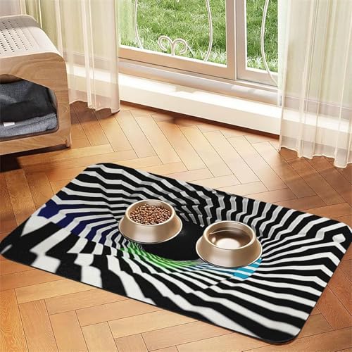 Hypnosis Tunnel Futtermatte für Hunde und Katzen, saugfähig, Leder, Tischdecke für Wassernapf, wasserdicht, keine Flecken, schnell trocknend, rutschfest, 60 x 40 cm Hypnosis Tunnel Futtermatte für Hunde und Katzen, saugfähig, Leder, Tischdecke für Wassernapf, wasserdicht, keine Flecken, schnell trocknend, rutschfest, 60 x 40 cm von YVNKHKU