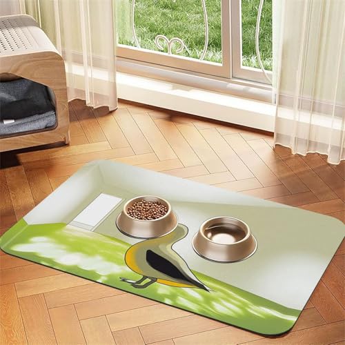 Illustration von Enten Futtermatte für Hunde und Katzen, saugfähig, Leder, Tischdecke für Wassernapf, wasserdicht, keine Flecken, schnell trocknend, rutschfest, 60 x 40 cm Illustration von Enten Futtermatte für Hunde und Katzen, saugfähig, Leder, Tischdecke für Wassernapf, wasserdicht, keine Flecken, schnell trocknend, rutschfest, 60 x 40 cm von YVNKHKU