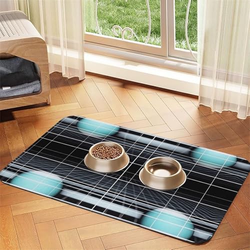 Infinite Mirror Futtermatte für Hunde und Katzen, saugfähig, Leder, Tischdecke für Wassernapf, wasserdicht, keine Flecken, schnell trocknend, rutschfest, 45 x 30 cm Infinite Mirror Futtermatte für Hunde und Katzen, saugfähig, Leder, Tischdecke für Wassernapf, wasserdicht, keine Flecken, schnell trocknend, rutschfest, 45 x 30 cm von YVNKHKU
