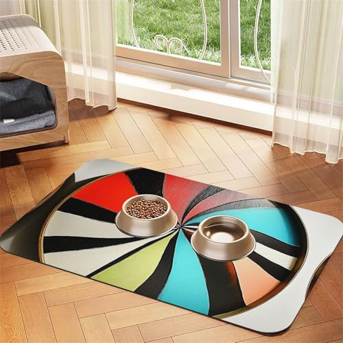 Invertierte Regenbogen-Dartplatte, Haustier-Futtermatte, für Hunde und Katzen, saugfähig, Leder, Tischdecke für Wassernapf, wasserdicht, keine Flecken, schnell trocknend, rutschfest, 60 x 40 cm Invertierte Regenbogen-Dartplatte, Haustier-Futtermatte, für Hunde und Katzen, saugfähig, Leder, Tischdecke für Wassernapf, wasserdicht, keine Flecken, schnell trocknend, rutschfest, 60 x 40 cm von YVNKHKU
