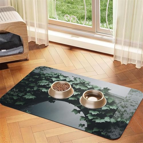 Ivy Bridge Futtermatte für Hunde und Katzen, saugfähig, Leder, Tischdecke für Wassernapf, wasserdicht, keine Flecken, schnell trocknend, rutschfest, 45 x 30 cm Ivy Bridge Futtermatte für Hunde und Katzen, saugfähig, Leder, Tischdecke für Wassernapf, wasserdicht, keine Flecken, schnell trocknend, rutschfest, 45 x 30 cm von YVNKHKU