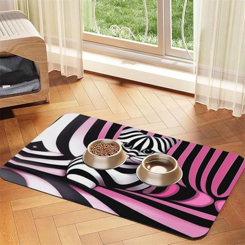 Kawaii Cat Op Art Futtermatte für Hunde und Katzen, saugfähig, Leder, Tischdecke für Wassernapf, wasserdicht, keine Flecken, schnell trocknend, rutschfest, 60 x 40 cm Kawaii Cat Op Art Futtermatte für Hunde und Katzen, saugfähig, Leder, Tischdecke für Wassernapf, wasserdicht, keine Flecken, schnell trocknend, rutschfest, 60 x 40 cm von YVNKHKU