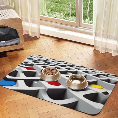 Labyrinth Futtermatte für Hunde und Katzen, saugfähig, Leder, Tischdecke für Wassernapf, wasserdicht, keine Flecken, schnell trocknend, rutschfest, 60 x 40 cm Labyrinth Futtermatte für Hunde und Katzen, saugfähig, Leder, Tischdecke für Wassernapf, wasserdicht, keine Flecken, schnell trocknend, rutschfest, 60 x 40 cm von YVNKHKU