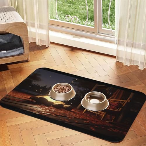 Lakeside Futtermatte für Hunde und Katzen, saugfähig, Leder, Tischdecke für Wassernapf, wasserdicht, keine Flecken, schnell trocknend, rutschfest, 60 x 40 cm Lakeside Futtermatte für Hunde und Katzen, saugfähig, Leder, Tischdecke für Wassernapf, wasserdicht, keine Flecken, schnell trocknend, rutschfest, 60 x 40 cm von YVNKHKU