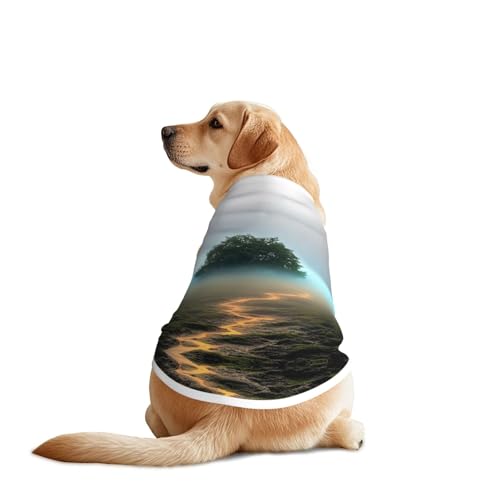 Lonely Tree Hunde-Shirt, atmungsaktiv, kühlend für große Hunde, Sonnenschutz, Komfort für Golden Retriever, Husky, Alaska, Outdoor-Aktivitäten, Größe XXL von YVNKHKU