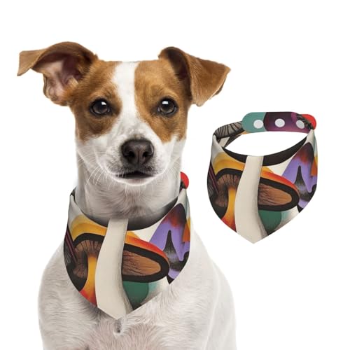 Magic Mushroom Haustierhalstuch, Hundehalstuch, für Frühling und Sommer, weiche Baumwolle, für Welpen, verstellbar, Zubehör für kleine, mittelgroße und große Mädchen, Jungen, Welpen von YVNKHKU