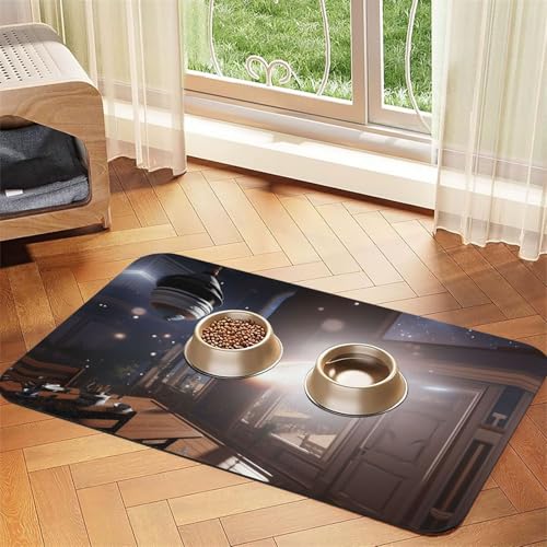 Miracle Dome Halo Futtermatte für Hunde und Katzen, saugfähig, Leder, Tischdecke für Wassernapf, wasserdicht, keine Flecken, schnell trocknend, rutschfest, 45 x 30 cm Miracle Dome Halo Futtermatte für Hunde und Katzen, saugfähig, Leder, Tischdecke für Wassernapf, wasserdicht, keine Flecken, schnell trocknend, rutschfest, 45 x 30 cm von YVNKHKU