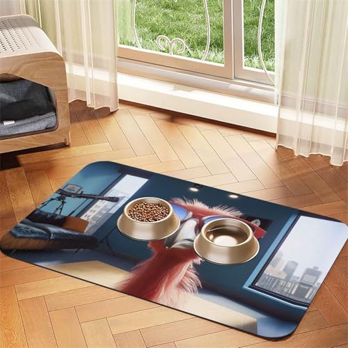 Modische Strauß-Futtermatte für Hunde und Katzen, saugfähig, Leder, Tischdecke für Wassernapf, wasserdicht, keine Flecken, schnell trocknend, rutschfest, 45 x 30 cm Modische Strauß-Futtermatte für Hunde und Katzen, saugfähig, Leder, Tischdecke für Wassernapf, wasserdicht, keine Flecken, schnell trocknend, rutschfest, 45 x 30 cm von YVNKHKU