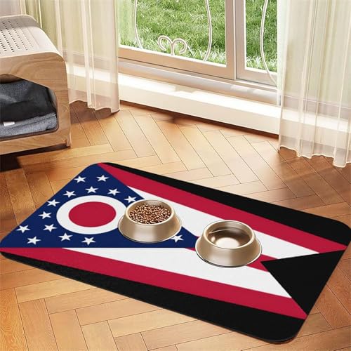 Ohio State Flag Haustier-Futtermatte für Hunde und Katzen, saugfähig, Leder, Tischdecke für Wassernapf, wasserdicht, keine Flecken, schnell trocknend, rutschfest, 60 x 40 cm Ohio State Flag Haustier-Futtermatte für Hunde und Katzen, saugfähig, Leder, Tischdecke für Wassernapf, wasserdicht, keine Flecken, schnell trocknend, rutschfest, 60 x 40 cm von YVNKHKU