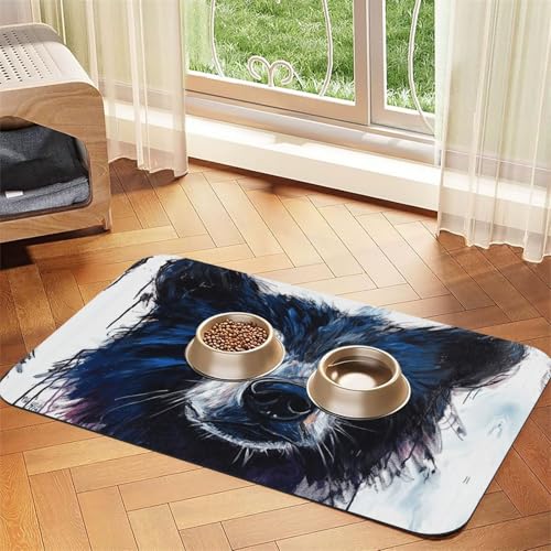 Portraits of Cartoon Animals Pet Feeding Mat Dog Cat Eating Food Absorbent Leather Tablecloth for and Water Bowl Waterproof No Stains Quick Dry Non-Slip 23.62 * 15.75IN Portraits of Cartoon Animals Pet Feeding Mat Dog Cat Eating Food Absorbent Leather Tablecloth for and Water Bowl Waterproof No Stains Quick Dry Non-Slip 23.62 * 15.75IN von YVNKHKU