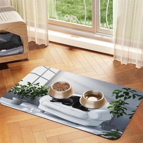 Sad Walross Futtermatte für Hunde und Katzen, saugfähig, Leder, Tischdecke für Wassernapf, wasserdicht, keine Flecken, schnell trocknend, rutschfest, 60 x 40 cm Sad Walross Futtermatte für Hunde und Katzen, saugfähig, Leder, Tischdecke für Wassernapf, wasserdicht, keine Flecken, schnell trocknend, rutschfest, 60 x 40 cm von YVNKHKU