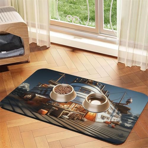 Segeldeck-Futtermatte für Hunde und Katzen, saugfähig, Leder, Tischdecke für Wassernapf, wasserdicht, keine Flecken, schnell trocknend, rutschfest, 45 x 30 cm Segeldeck-Futtermatte für Hunde und Katzen, saugfähig, Leder, Tischdecke für Wassernapf, wasserdicht, keine Flecken, schnell trocknend, rutschfest, 45 x 30 cm von YVNKHKU