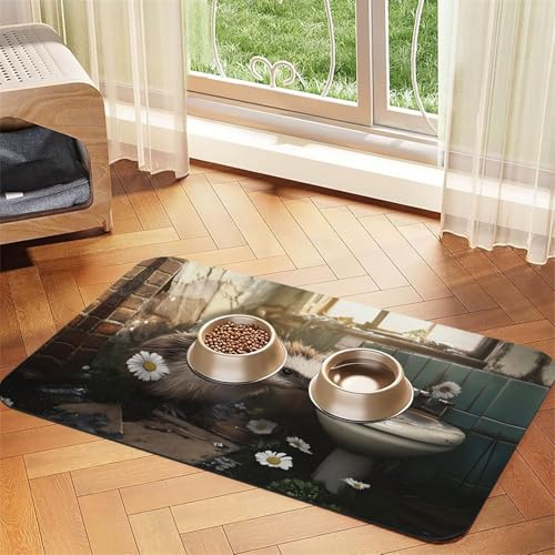 Smart Igel Futtermatte für Hunde und Katzen, saugfähig, Leder, Tischdecke für Wassernapf, wasserdicht, keine Flecken, schnell trocknend, rutschfest, 60 x 40 cm Smart Igel Futtermatte für Hunde und Katzen, saugfähig, Leder, Tischdecke für Wassernapf, wasserdicht, keine Flecken, schnell trocknend, rutschfest, 60 x 40 cm von YVNKHKU