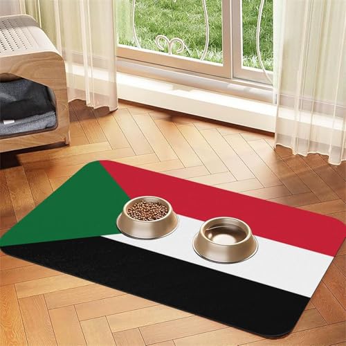Sudanesische Flagge, Futtermatte für Hunde und Katzen, saugfähig, Leder, Tischdecke für Wassernapf, wasserdicht, keine Flecken, schnell trocknend, rutschfest, 45 x 30 cm Sudanesische Flagge, Futtermatte für Hunde und Katzen, saugfähig, Leder, Tischdecke für Wassernapf, wasserdicht, keine Flecken, schnell trocknend, rutschfest, 45 x 30 cm von YVNKHKU
