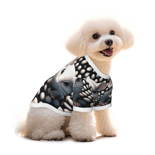 Süßes kleines weißes Maus, Hunde-T-Shirt, Kleidung, Welpenweste, Haustier und elastisches Tank-Top, Kleidung, Hunde und Katzen, niedlich, atmungsaktiv, weich, Größe L von YVNKHKU