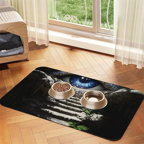 The All-Seeing Eye Haustier-Futtermatte für Hunde und Katzen, saugfähig, Leder, Tischdecke für Wassernapf, wasserdicht, keine Flecken, schnell trocknend, rutschfest, 45 x 30 cm The All-Seeing Eye Haustier-Futtermatte für Hunde und Katzen, saugfähig, Leder, Tischdecke für Wassernapf, wasserdicht, keine Flecken, schnell trocknend, rutschfest, 45 x 30 cm von YVNKHKU