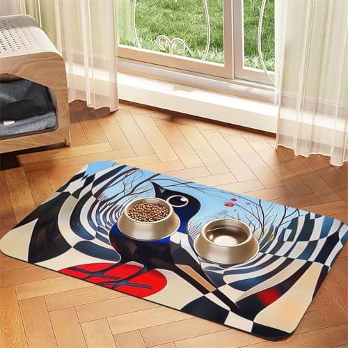 The Bird of Surrealism Futtermatte für Hunde und Katzen, saugfähig, Leder, Tischdecke für Wassernapf, wasserdicht, keine Flecken, schnell trocknend, rutschfest, 60 x 40 cm The Bird of Surrealism Futtermatte für Hunde und Katzen, saugfähig, Leder, Tischdecke für Wassernapf, wasserdicht, keine Flecken, schnell trocknend, rutschfest, 60 x 40 cm von YVNKHKU