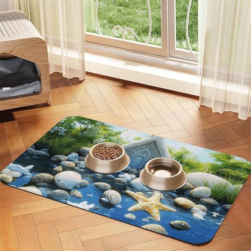 The Church in Fantasy Futtermatte für Hunde und Katzen, saugfähig, Leder, Tischdecke für Wassernapf, wasserdicht, keine Flecken, schnell trocknend, rutschfest, 60 x 40 cm von YVNKHKU