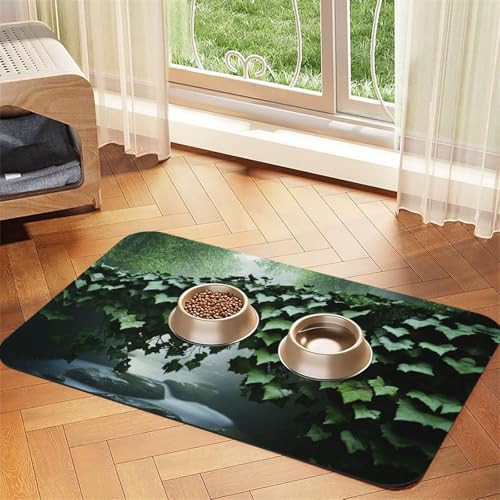 The Ivy of The Mysterious River Haustier-Futtermatte für Hunde und Katzen, saugfähig, Leder, Tischdecke für Wassernapf, wasserdicht, keine Flecken, schnell trocknend, rutschfest, 45 x 30 cm The Ivy of The Mysterious River Haustier-Futtermatte für Hunde und Katzen, saugfähig, Leder, Tischdecke für Wassernapf, wasserdicht, keine Flecken, schnell trocknend, rutschfest, 45 x 30 cm von YVNKHKU
