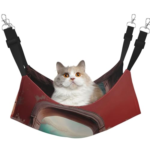 The Window Leading to The Sea Reversible Cat Hammock Hanging Soft Breathable Pet Cage Adjustable Bed for Kitten Puppy or Small Large von YVNKHKU