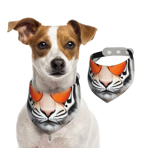 Tiger People Haustier-Schal, Hundehalstuch, für Frühling und Sommer, weiche Baumwolle, verstellbares Zubehör für kleine, mittelgroße und große Mädchen, Jungen, Welpen, Größe M von YVNKHKU