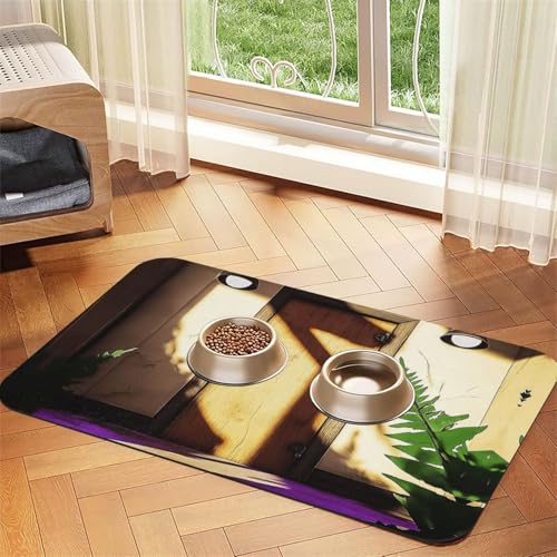 Welche Art von Holztür Futtermatte für Hunde und Katzen, saugfähig, Leder, Tischdecke für Wassernapf, wasserdicht, keine Flecken, schnell trocknend, rutschfest, 60 x 40 cm Welche Art von Holztür Futtermatte für Hunde und Katzen, saugfähig, Leder, Tischdecke für Wassernapf, wasserdicht, keine Flecken, schnell trocknend, rutschfest, 60 x 40 cm von YVNKHKU