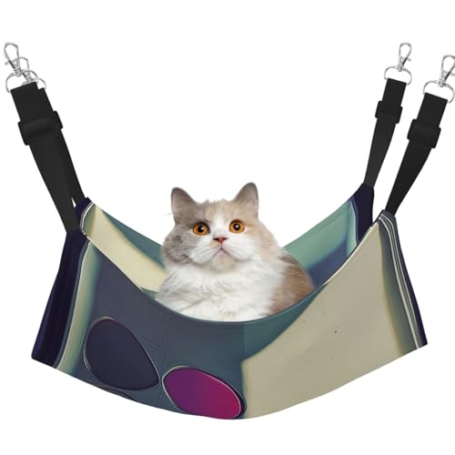 YVNKHKU Bunte Wände, wendbare Katzenhängematte, zum Aufhängen, weich, atmungsaktiv, Haustierkäfig, verstellbares Bett für Kätzchen, Welpen oder kleine und mittelgroße von YVNKHKU