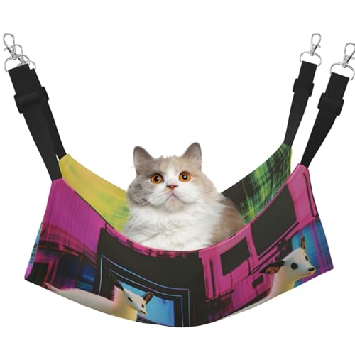 YVNKHKU Dreamy Lamb Wende-Katzen-Hängematte zum Aufhängen, weich, atmungsaktiv, Haustierkäfig, verstellbares Bett für Kätzchen, Welpen oder kleine und große von YVNKHKU