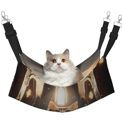 YVNKHKU Eine niedliche kleine Katzen-Hängematte zum Aufhängen, weich, atmungsaktiv, verstellbares Bett für Kätzchen, Welpen oder kleine und mittelgroße Katzen YVNKHKU Eine niedliche kleine Katzen-Hängematte zum Aufhängen, weich, atmungsaktiv, verstellbares Bett für Kätzchen, Welpen oder kleine und mittelgroße Katzen von YVNKHKU