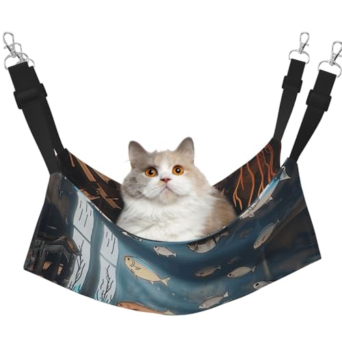 YVNKHKU Fische, die im Schlafzimmer schwimmen, wendbar, weich, atmungsaktiv, Haustierkäfig, verstellbares Bett für Kätzchen, Welpen oder kleine und mittelgroße Katzen YVNKHKU Fische, die im Schlafzimmer schwimmen, wendbar, weich, atmungsaktiv, Haustierkäfig, verstellbares Bett für Kätzchen, Welpen oder kleine und mittelgroße Katzen von YVNKHKU