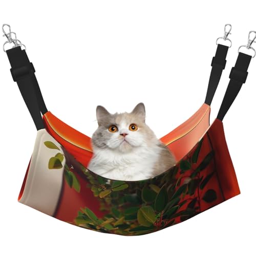 YVNKHKU Fruit on the windowsill Reversible Cat Hammock Hanging Soft Breathable Pet Cage Adjustable Bed for Kitten Puppy or Small Large von YVNKHKU