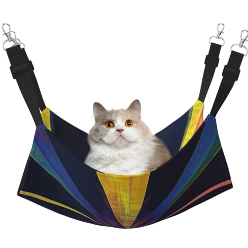 YVNKHKU Futuristische Katzenhängematte zum Aufhängen, weich, atmungsaktiv, verstellbares Bett für Kätzchen, Welpen oder kleine und mittelgroße Katzen von YVNKHKU